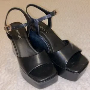 Forever 21 Black Liliana Strappy Platform Heels